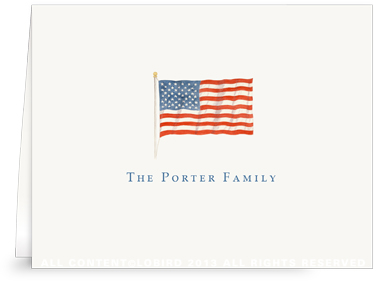 American Flag folded notecard