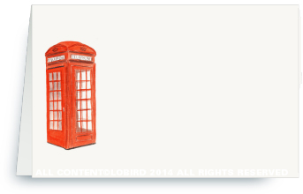 London Phone Booth place card