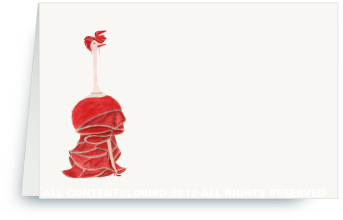 Ostrich in Red Gown - Audrey