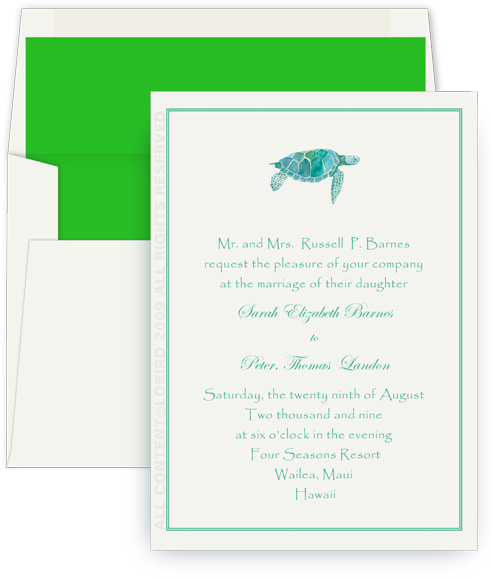 turtle wedding invite