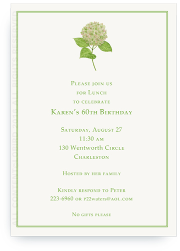 Green Hydrangea Invite