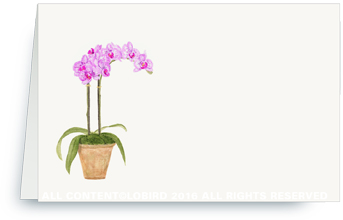 purple orchid placecard