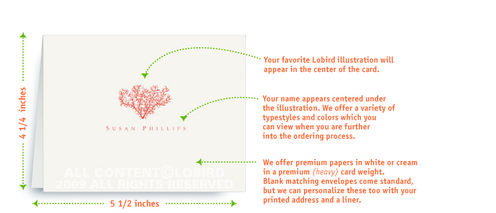 personalized illustrated note cards for adults by Laurie Rohrbach for ...