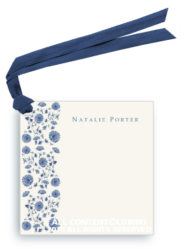 blue floral tapestry