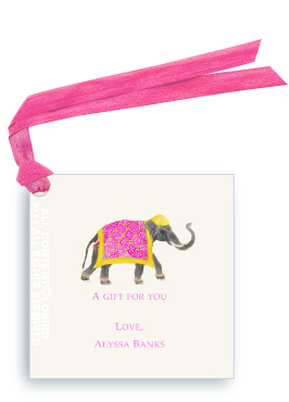 Festive Elephant with Bead Tapestry-fuchsia 