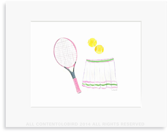 Pink Tennis Racket and Skirt