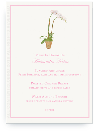 white orchid Menu